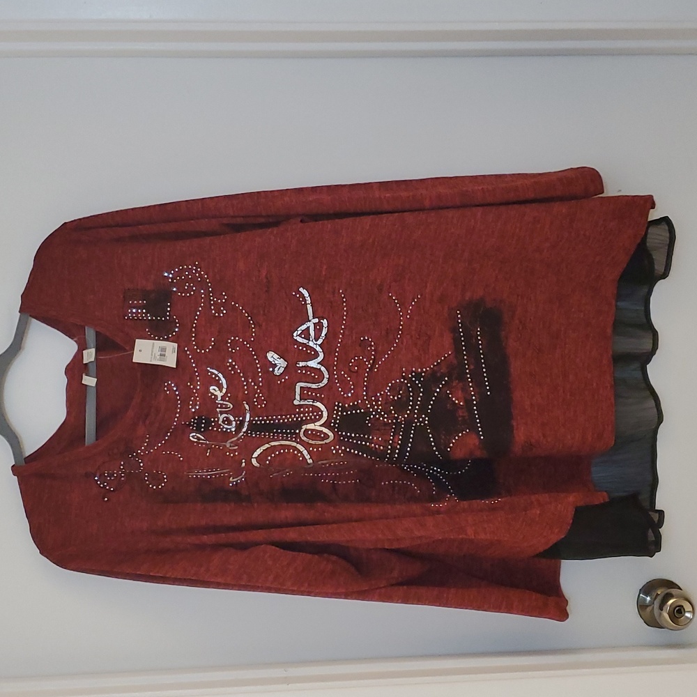 EST 1946 I Love Paris Long Sleeve Top Plus 26/28 W